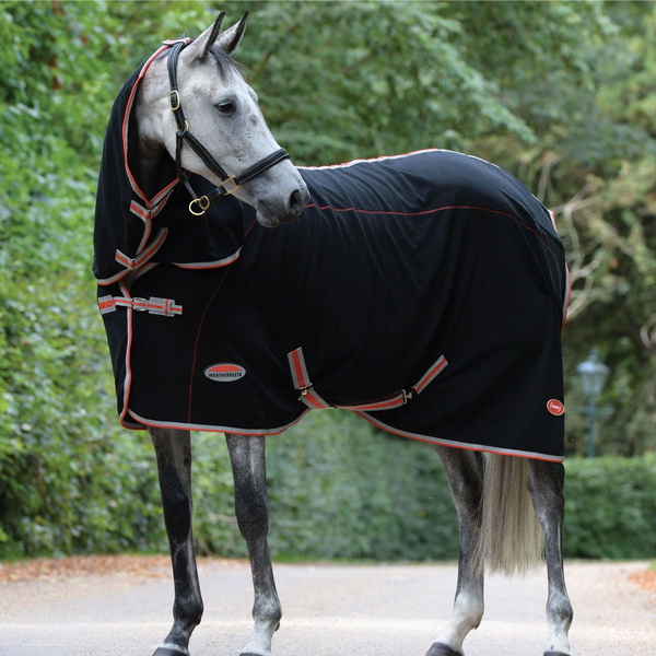 Weatherbeeta Therapy-Tec Combo Neck Fleece - Black / Silver / Red